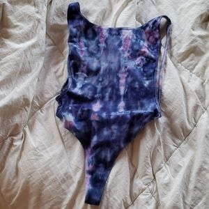 American Apparel Low Cut Thong tie dye Bodysuit